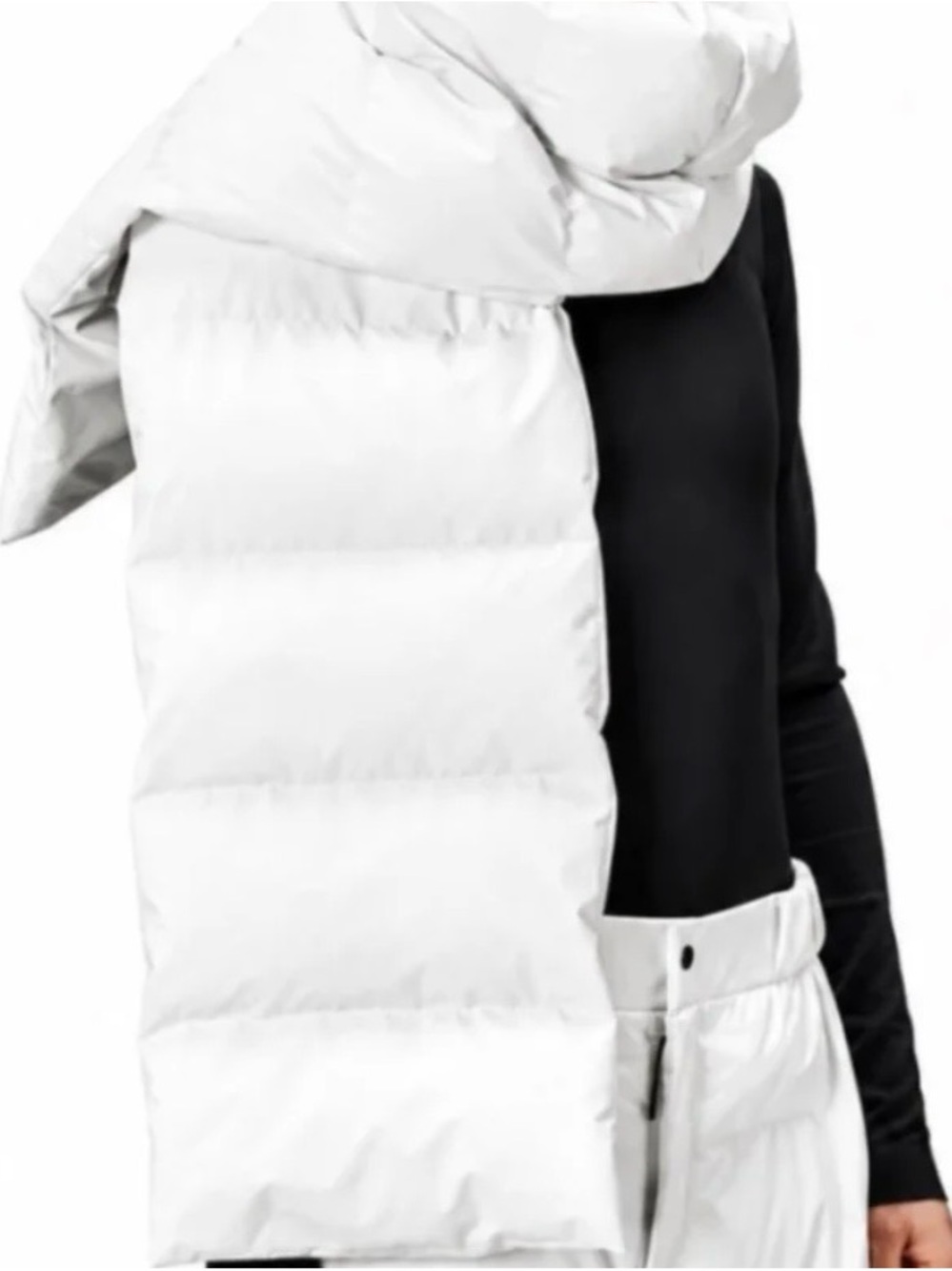 RAINS White Puffer Scarf Women's Insulated Coat NWT